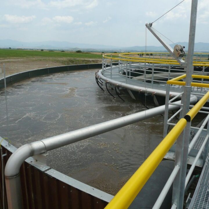 A typical bioreactor made of enamel tank designed for the treatment of wastewater generated in coke oven gas production.